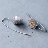 Lotus Drop Earrings Side View