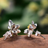 Lotus Earrings Back View