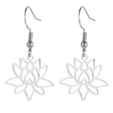Lotus Flower Dangle Earrings