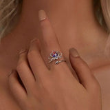 Lotus Flower Ring on Finger