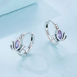 Lotus Hoop Earrings Side View
