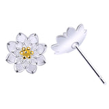 Lotus Stud Earrings Back View