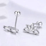 Lotus Style Earrings Back View