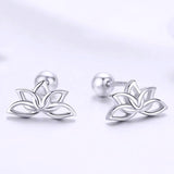 Lotus Style Earrings Close Up View