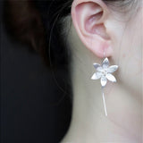 Magnolia Drop Earrings on Ear