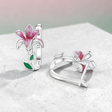 Magnolia Hoop Earrings Side View