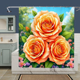 Orange Flower Shower Curtain Home Decor