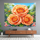 Orange Flower Tapestry Home Decor
