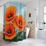 Orange Poppy Shower Curtain