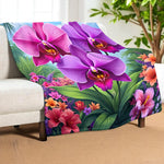 Orchid Blanket Home Decor