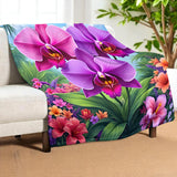 Orchid Blanket Home Decor