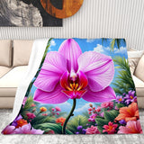 Orchid Blanket Living Room