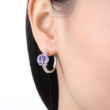 Orchid Earrings on Ear
