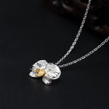 Orchid Pendant Necklace with Chain