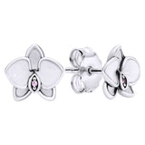 Orchid Stud Earrings Side View