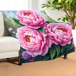 Peony Throw Blanket Home Decor