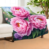 Peony Throw Blanket Home Decor