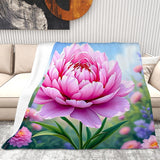 Peony Throw Blanket Living Room