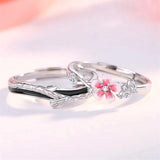 Pink Cherry Blossom Ring Close Up View