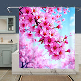 Pink Cherry Blossom Shower Curtain Home Decor
