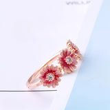 Pink Daisy Ring Side View