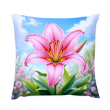 Pink Flower Pillow Case