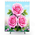Pink Flower Shower Curtain