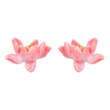 Pink Lotus Earrings