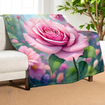 Pink Rose Blanket Home Decor