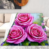 Pink Rose Blanket Living Room