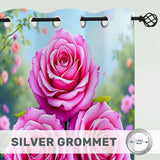 Pink Rose Curtains Eyelet