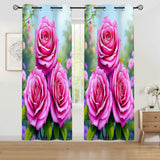 Pink Rose Curtains Home Decor