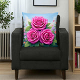 Pink Rose Pillow Home Decor