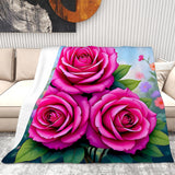 Pink Rose Throw Blanket Living Room