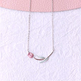 Pink Tulip Necklace Cable Chain