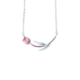 Pink Tulip Necklace with Chain