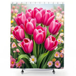 Pink Tulip Shower Curtain