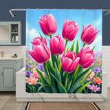 Pink Tulip Shower Curtain Home Decor