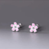 Plum Blossom Earrings Close Up View