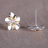 Plumeria Earrings Hawaiian Jewelry Back View