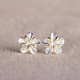 Plumeria Earrings Hawaiian Jewelry Close-Up View