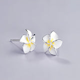 Plumeria Earrings Side View