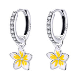 Plumeria Hoop Earrings