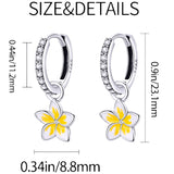 Plumeria Hoop Earrings Size