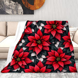 Poinsettia Blanket Living Room