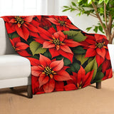 Poinsettia Throw Blanket Home Decor