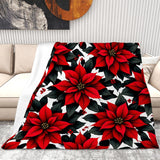 Poinsettia Throw Blanket Living Room