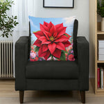 Poinsettia Throw Pillow Home Decor