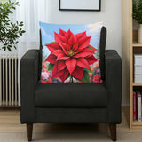 Poinsettia Throw Pillow Home Decor