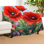 Poppy Fleece Blanket Home Decor